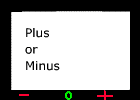 Plus/Minus meter.